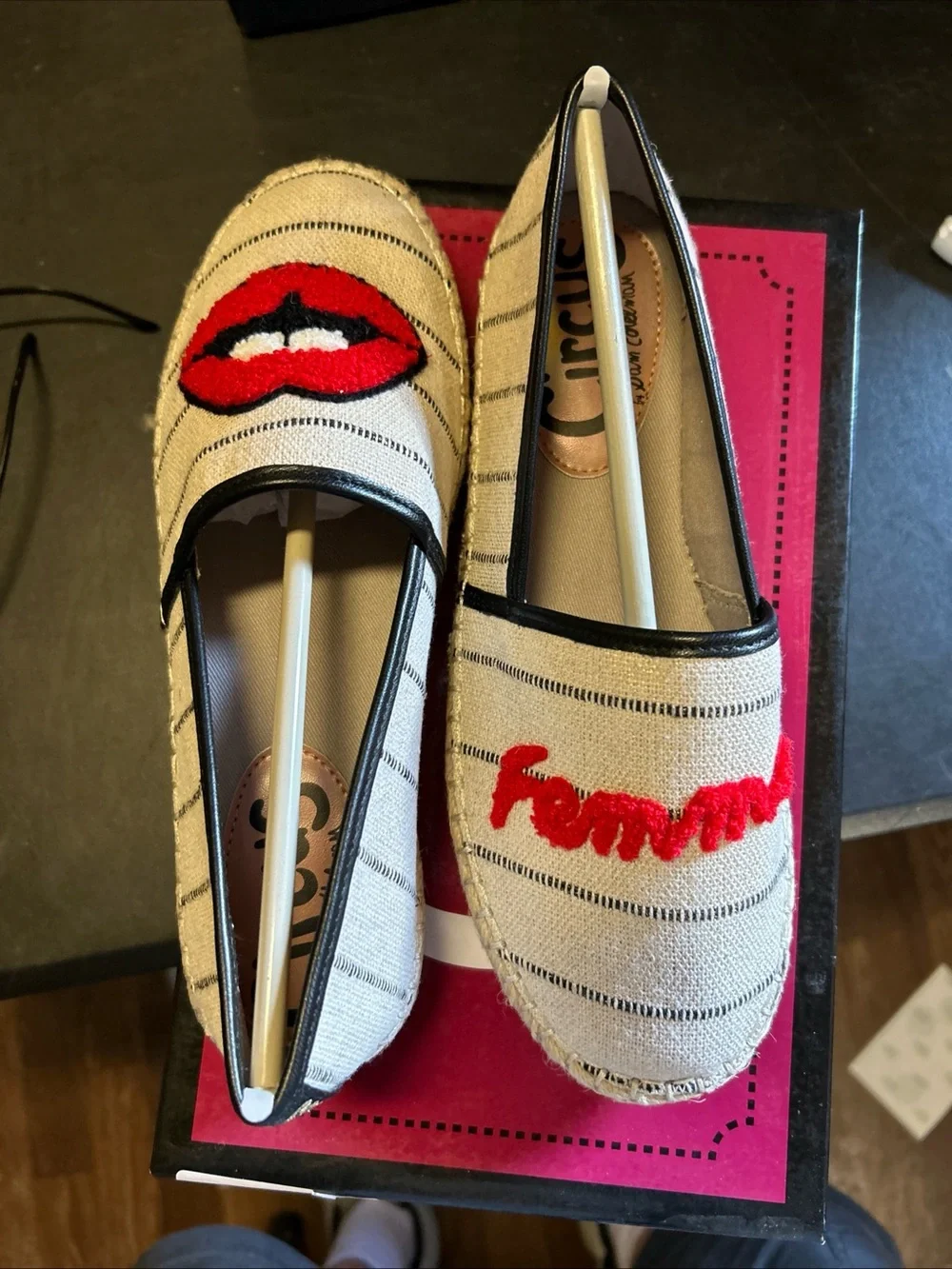 Circus by Sam Edelman Natural Striped Landon Femme Lips Size 6
